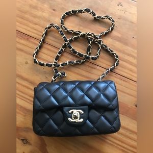 Mini crossbody lamb skin bag.